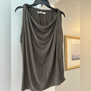 OS Michael Stars Drape Tank in Dark Army Green